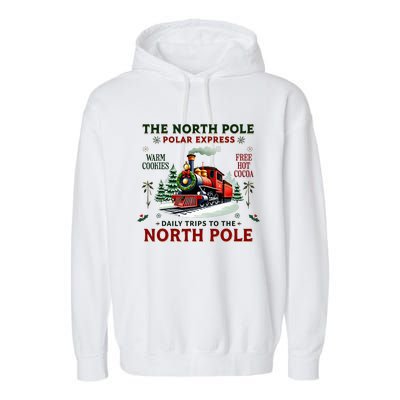 Christmas The North Pole Express The North Pole Xmas Garment-Dyed Fleece Hoodie