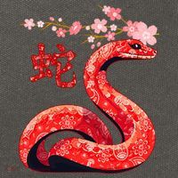 Chinese Traditional New Year 2025 Year Of The Snake 2025 Cotton Canvas Backpack