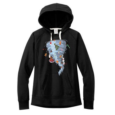 Christmas Tornado New Year Storm Scary Weather  Women's Fleece Hoodie