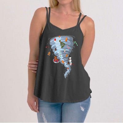 Christmas Tornado New Year Storm Scary Weather  Women's Strappy Tank