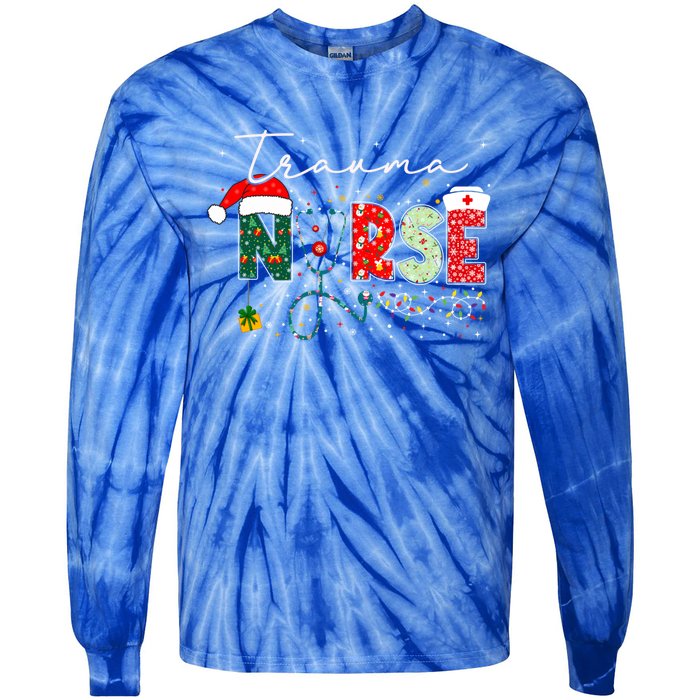 Christmas Trauma Nurse Funny Gift For Nursing Student Gift Tie-Dye Long Sleeve Shirt