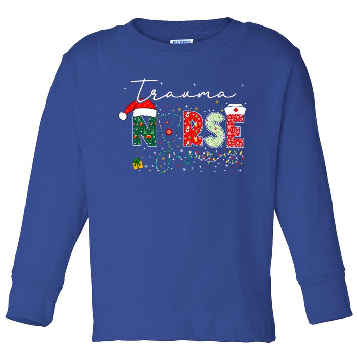 Christmas Trauma Nurse Funny Gift For Nursing Student Gift Toddler Long Sleeve Shirt