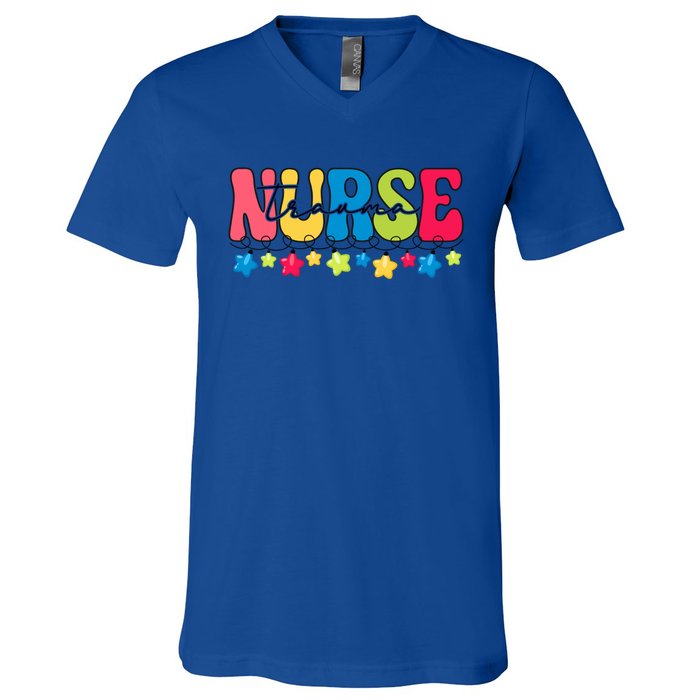 Christmas Trauma Nurse Funny Gift For Nursing Student Gift V-Neck T-Shirt