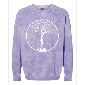 Circle Tree Of Life Yoga Great Gift Colorblast Crewneck Sweatshirt