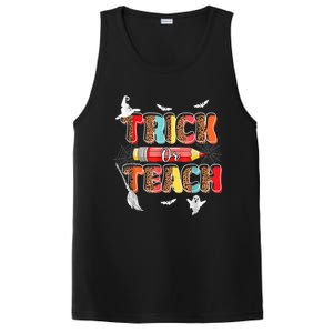 Cute Trick Or Teach Fun Halloween Teacher Leopard Groovy PosiCharge Competitor Tank