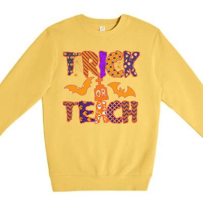 Cute Trick Or Treat Halloween Patterns Premium Crewneck Sweatshirt