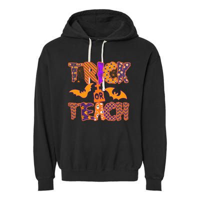 Cute Trick Or Treat Halloween Patterns Garment-Dyed Fleece Hoodie