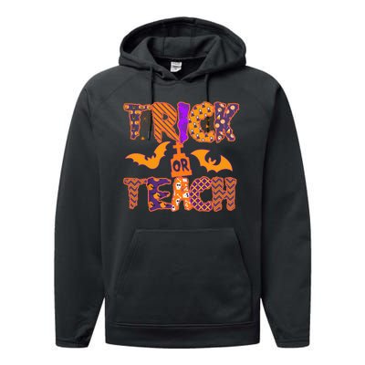 Cute Trick Or Treat Halloween Patterns Performance Fleece Hoodie