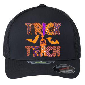 Cute Trick Or Treat Halloween Patterns Flexfit Unipanel Trucker Cap