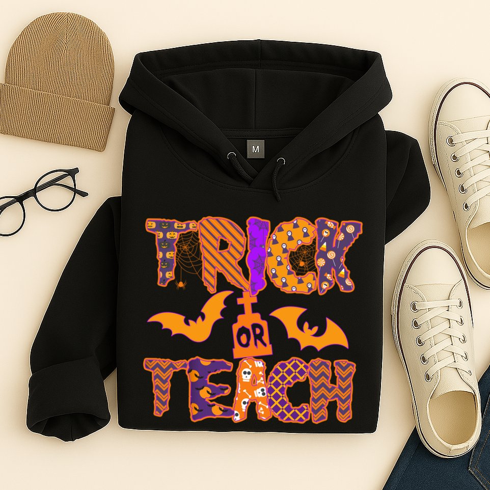 Cute Trick Or Treat Halloween Patterns Hoodie