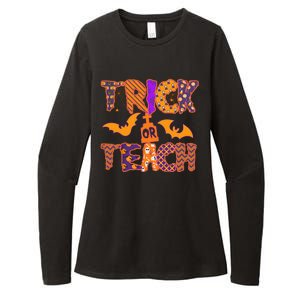 Cute Trick Or Treat Halloween Patterns Womens CVC Long Sleeve Shirt