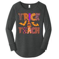 Cute Trick Or Treat Halloween Patterns Women's Perfect Tri Tunic Long Sleeve Shirt