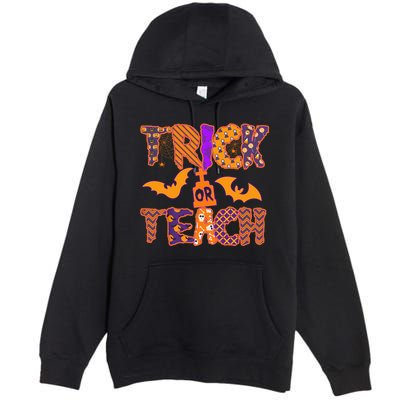 Cute Trick Or Treat Halloween Patterns Premium Pullover Hoodie