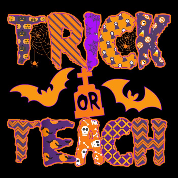 Cute Trick Or Treat Halloween Patterns Poster