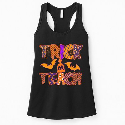 Cute Trick Or Treat Halloween Patterns Womens Tank Top