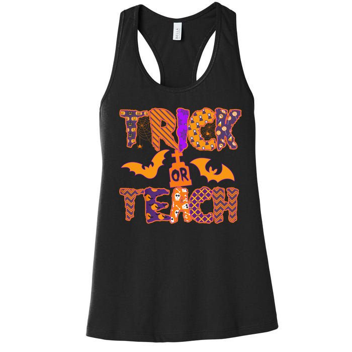 Cute Trick Or Treat Halloween Patterns Women's Racerback Tank