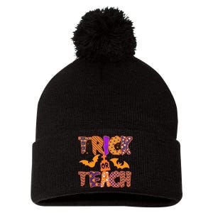 Cute Trick Or Treat Halloween Patterns Pom Pom 12in Knit Beanie