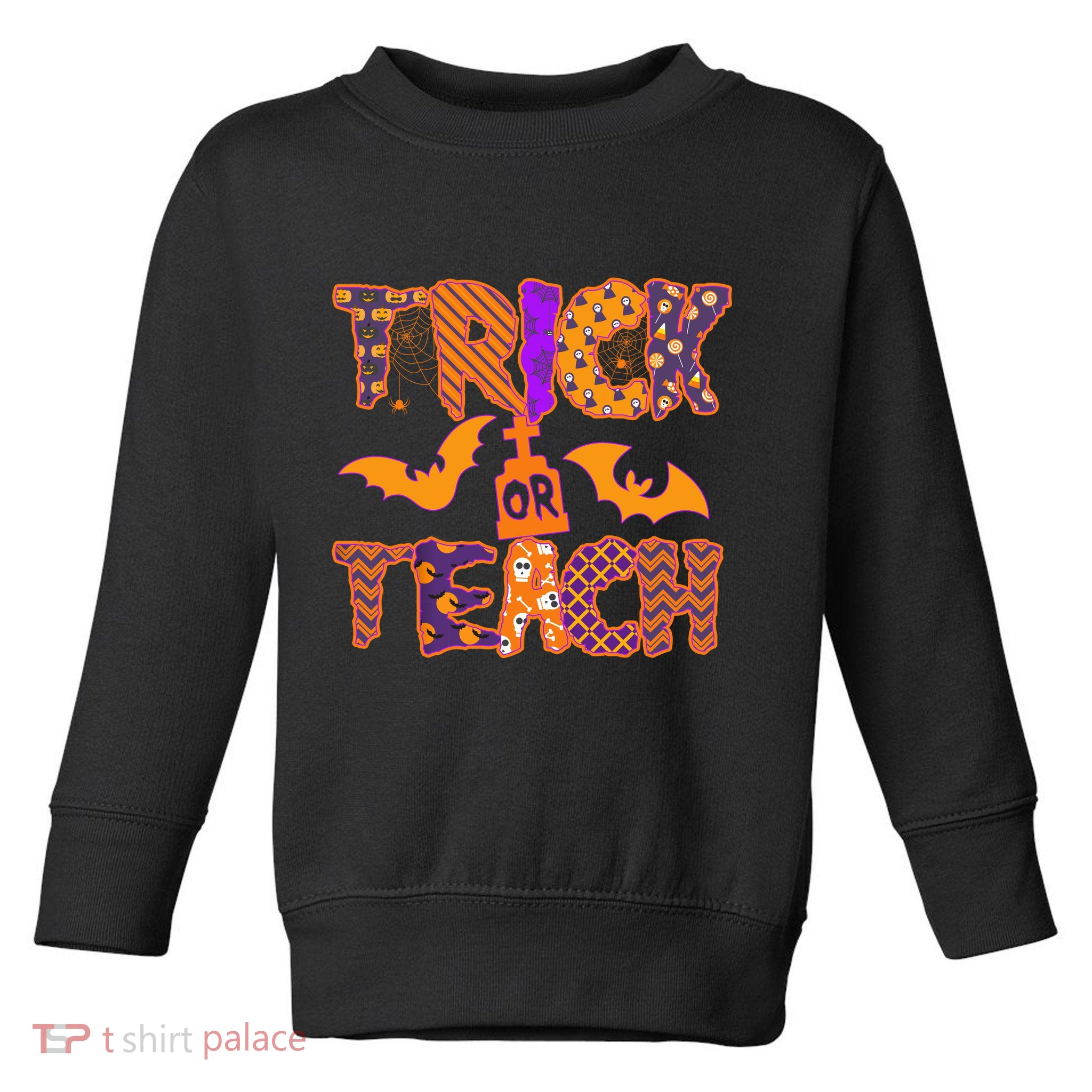 Cute Trick Or Treat Halloween Patterns Toddler Sweatshirt