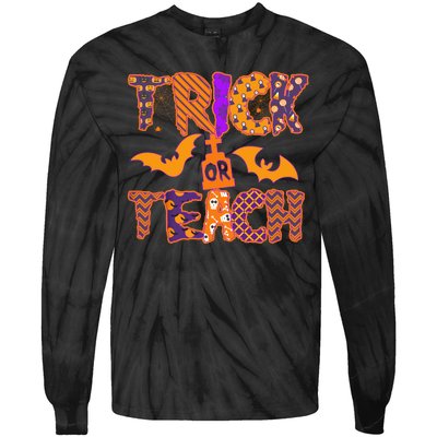 Cute Trick Or Treat Halloween Patterns Tie-Dye Long Sleeve Shirt