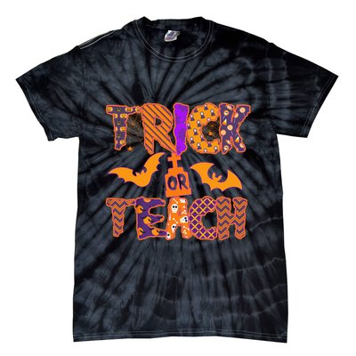 Cute Trick Or Treat Halloween Patterns Tie-Dye T-Shirt