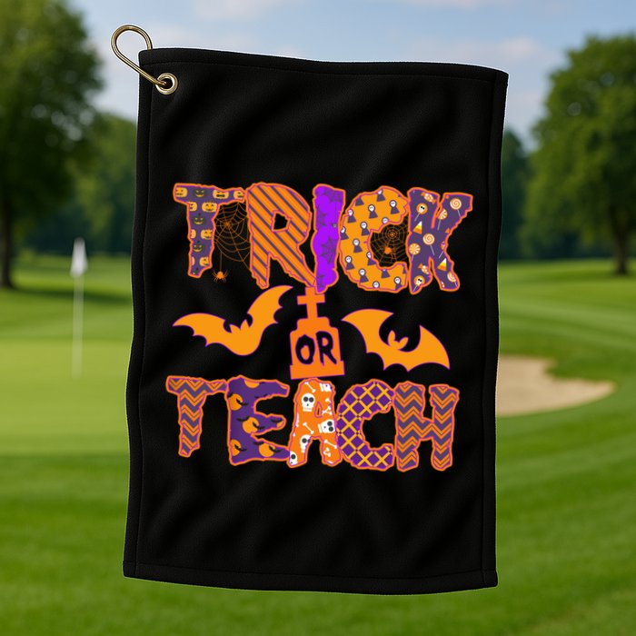 Cute Trick Or Treat Halloween Patterns Golf Towel
