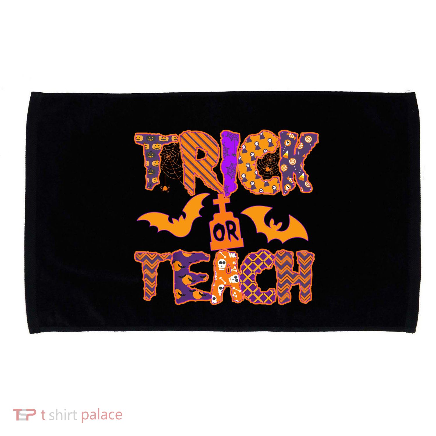 Cute Trick Or Treat Halloween Patterns Microfiber Hand Towel