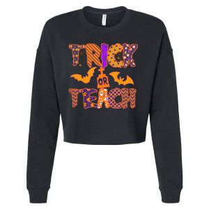 Cute Trick Or Treat Halloween Patterns Cropped Pullover Crew