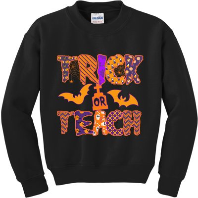 Cute Trick Or Treat Halloween Patterns Kids Sweatshirt