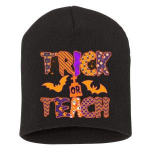 Cute Trick Or Treat Halloween Patterns Short Acrylic Beanie