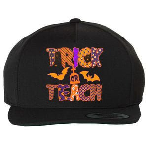 Cute Trick Or Treat Halloween Patterns Wool Snapback Cap