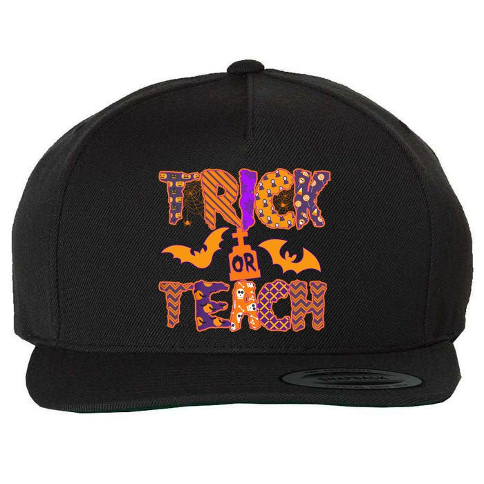 Cute Trick Or Treat Halloween Patterns Wool Snapback Cap