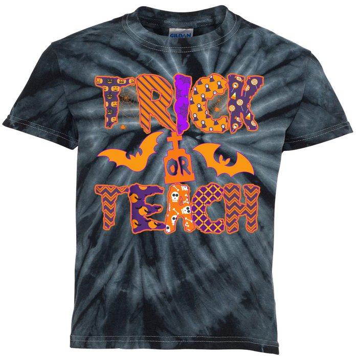 Cute Trick Or Treat Halloween Patterns Kids Tie-Dye T-Shirt