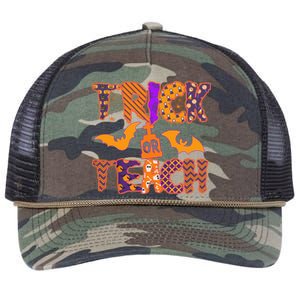 Cute Trick Or Treat Halloween Patterns Retro Rope Trucker Hat Cap