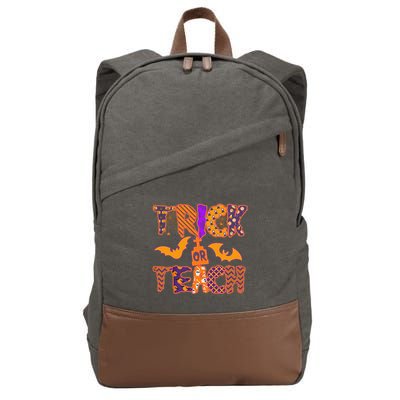 Cute Trick Or Treat Halloween Patterns Cotton Canvas Backpack