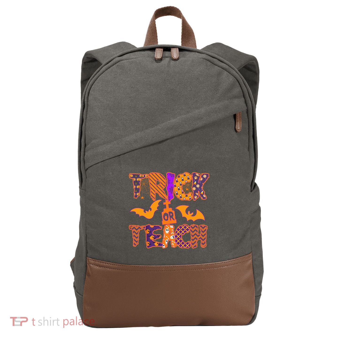 Cute Trick Or Treat Halloween Patterns Cotton Canvas Backpack