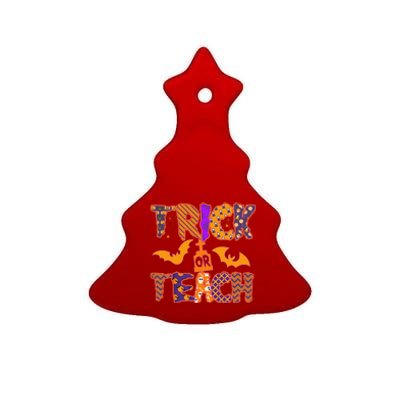 Cute Trick Or Treat Halloween Patterns Ceramic Tree Ornament