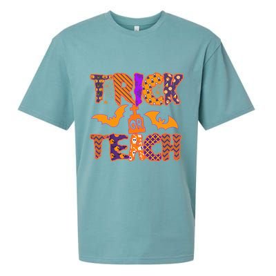 Cute Trick Or Treat Halloween Patterns Sueded Cloud Jersey T-Shirt