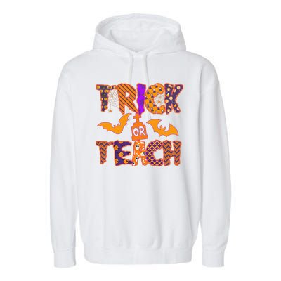 Cute Trick Or Treat Halloween Patterns Garment-Dyed Fleece Hoodie