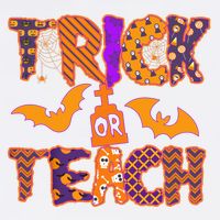 Cute Trick Or Treat Halloween Patterns Garment-Dyed Sweatshirt