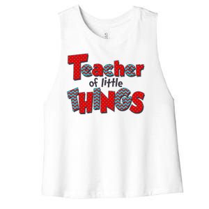 Cute Teacher Of Little Things Women's Racerback Cropped Tank