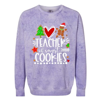 Christmas Teacher Of Smart Cookies Funny Cute Gingerbread  Colorblast Crewneck Sweatshirt