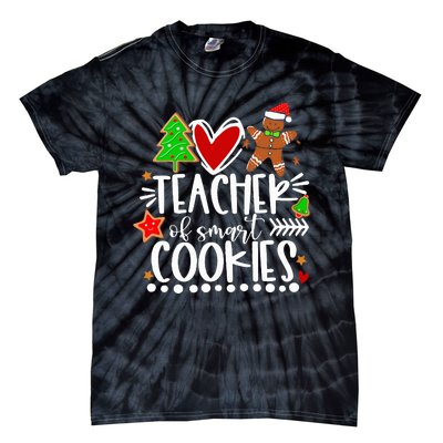 Christmas Teacher Of Smart Cookies Funny Cute Gingerbread  Tie-Dye T-Shirt