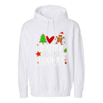 Christmas Teacher Of Smart Cookies Funny Cute Gingerbread  Garment-Dyed Fleece Hoodie