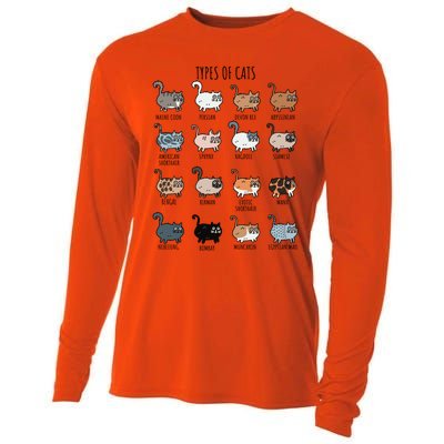 Cute Types Of Cat Lady Bir Bengal Nebelung Persian Gift Cooling Performance Long Sleeve Crew