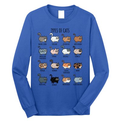 Cute Types Of Cat Lady Bir Bengal Nebelung Persian Gift Long Sleeve Shirt