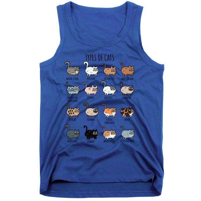 Cute Types Of Cat Lady Bir Bengal Nebelung Persian Gift Tank Top