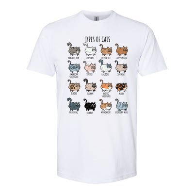 Cute Types Of Cat Lady Bir Bengal Nebelung Persian Gift Softstyle CVC T-Shirt