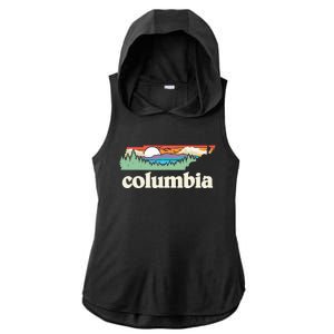 Columbia Tennessee Outdoors Retro Nature Ladies PosiCharge Tri-Blend Wicking Draft Hoodie Tank