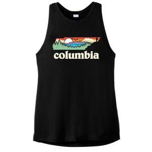 Columbia Tennessee Outdoors Retro Nature Ladies PosiCharge Tri-Blend Wicking Tank