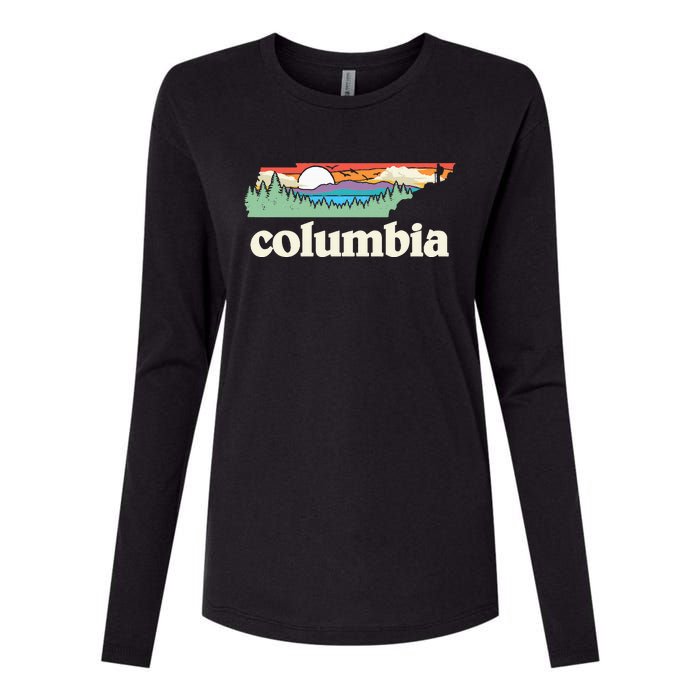 Columbia Tennessee Outdoors Retro Nature Womens Cotton Relaxed Long Sleeve T-Shirt